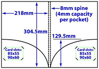 diagram of A4 double pocket folder with 2x4mm capacity