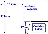 Diagram of product FA5_c3_459 A5 folder with 3mm capacity and glue-fixed pocket.